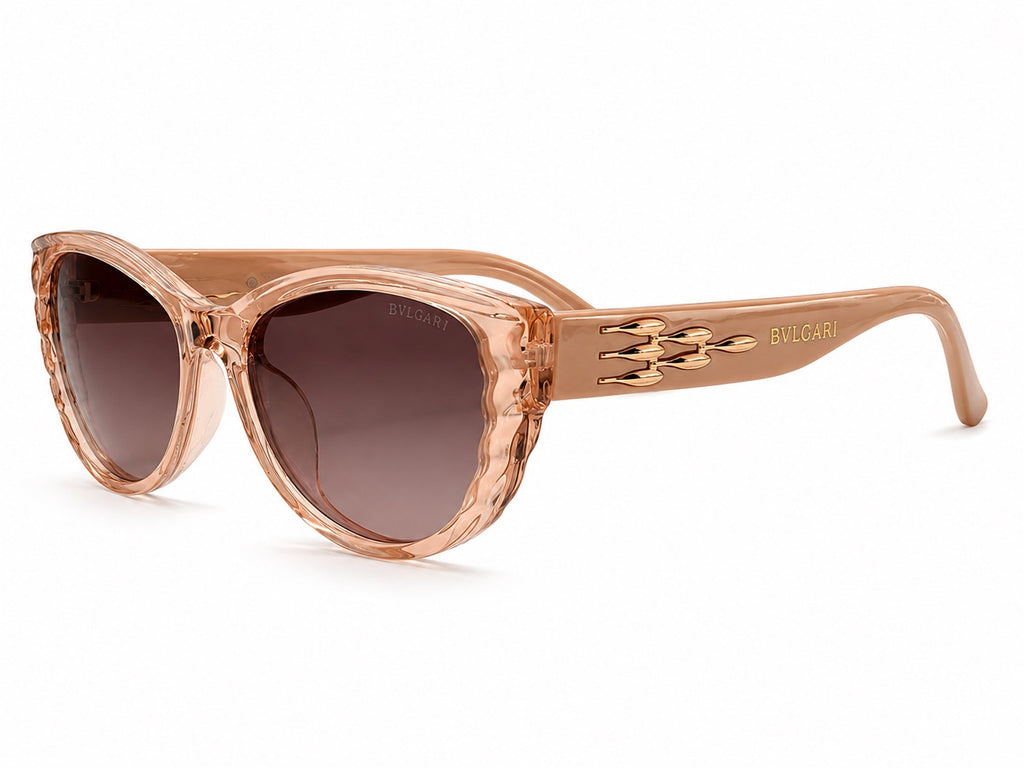 Bvlgari Cat-Eye Sunglasses - Transparent Peach / Gold