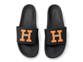 Hermès H Logo Slides - Black / Orange