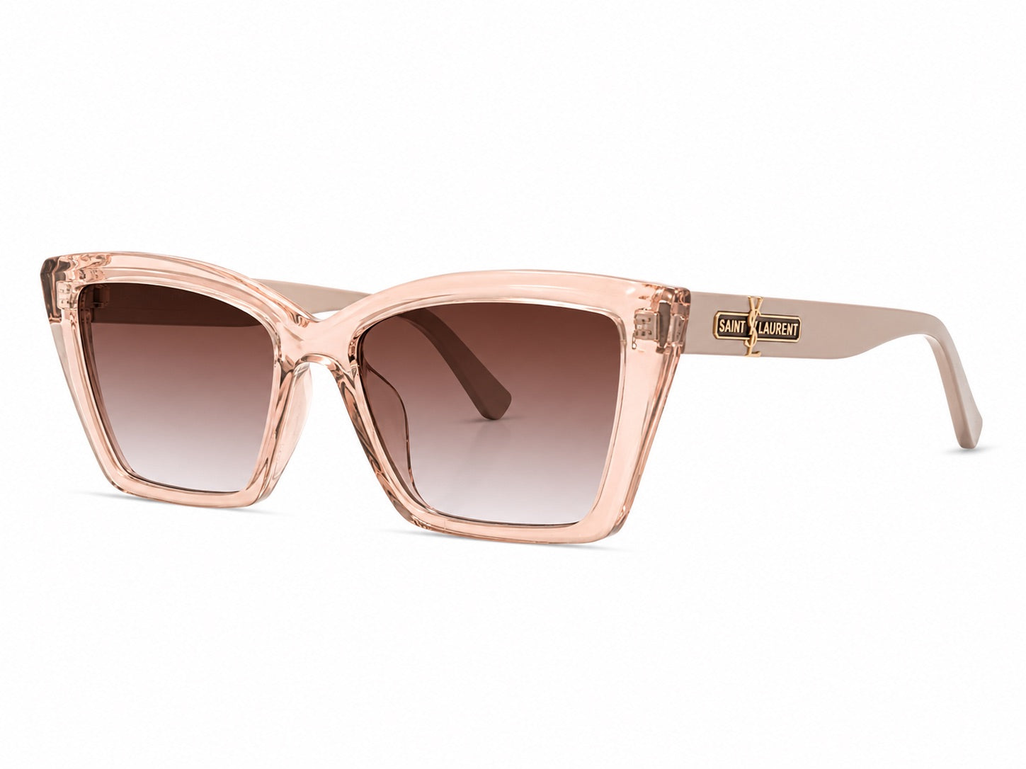 Saint Laurent Cat-Eye Sunglasses - Transparent Pink / Gold