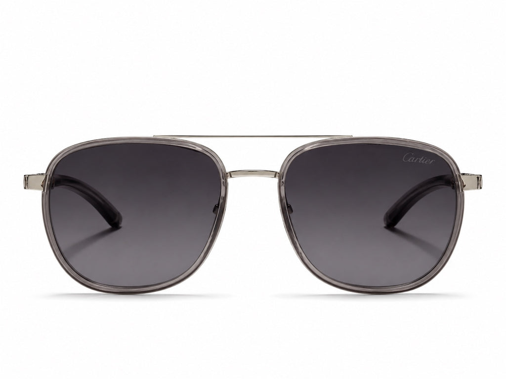 Cartier Navigator Sunglasses - Transparent Smoke / Silver