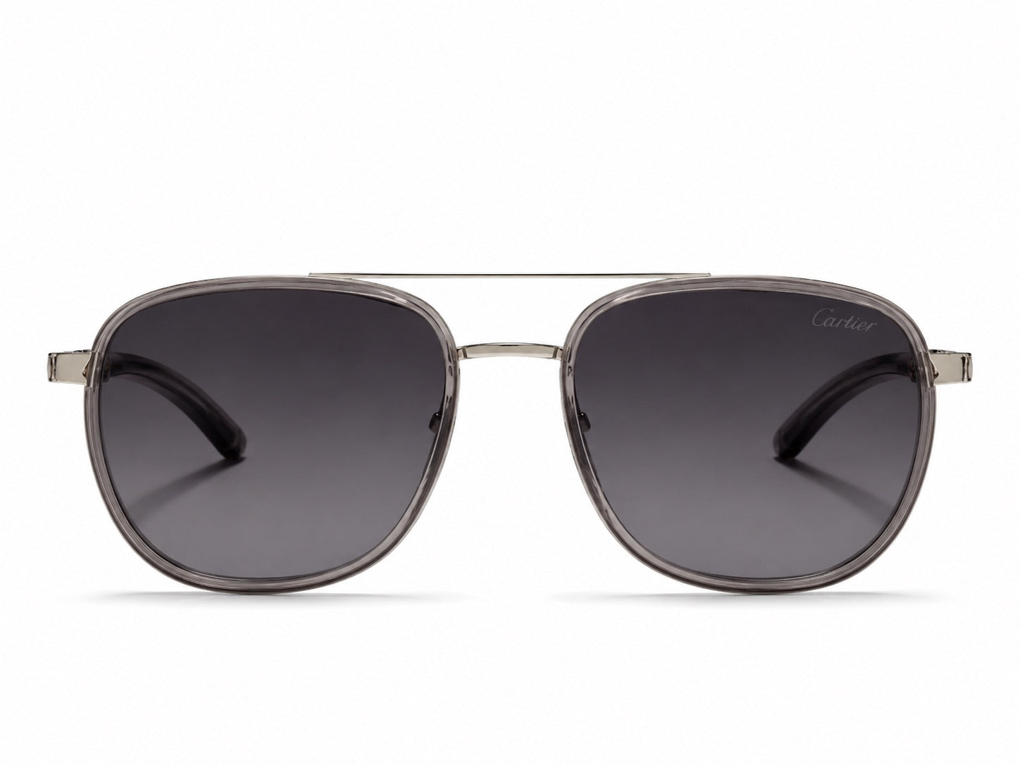 Cartier Navigator Sunglasses - Transparent Smoke / Silver