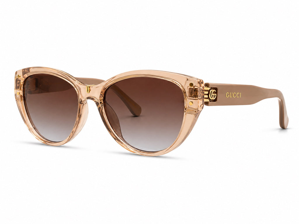 Gucci GG Cat-Eye Sunglasses - Transparent Beige / Gold