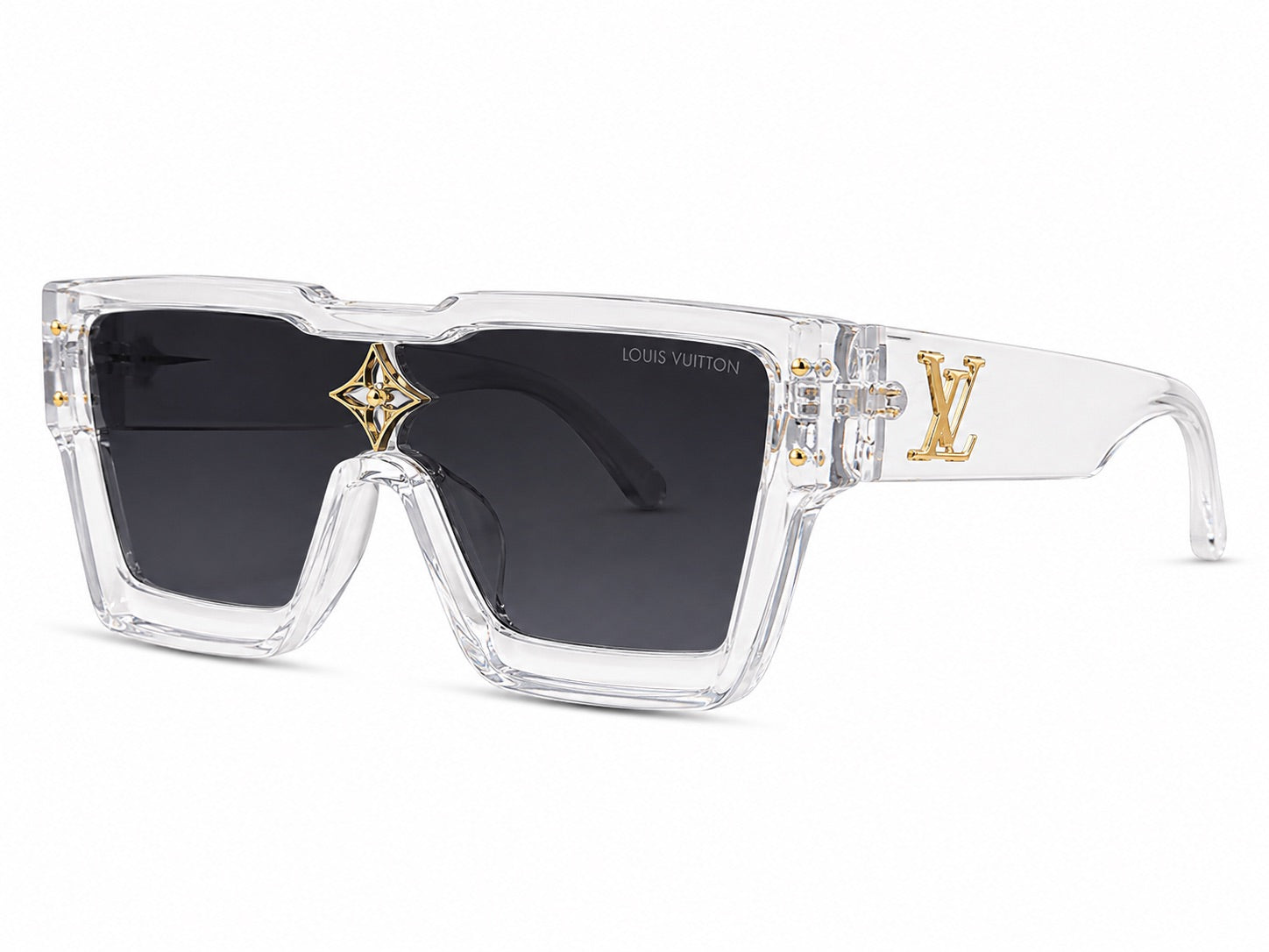 Louis Vuitton Monogram Flower Square Sunglasses - Clear / Black