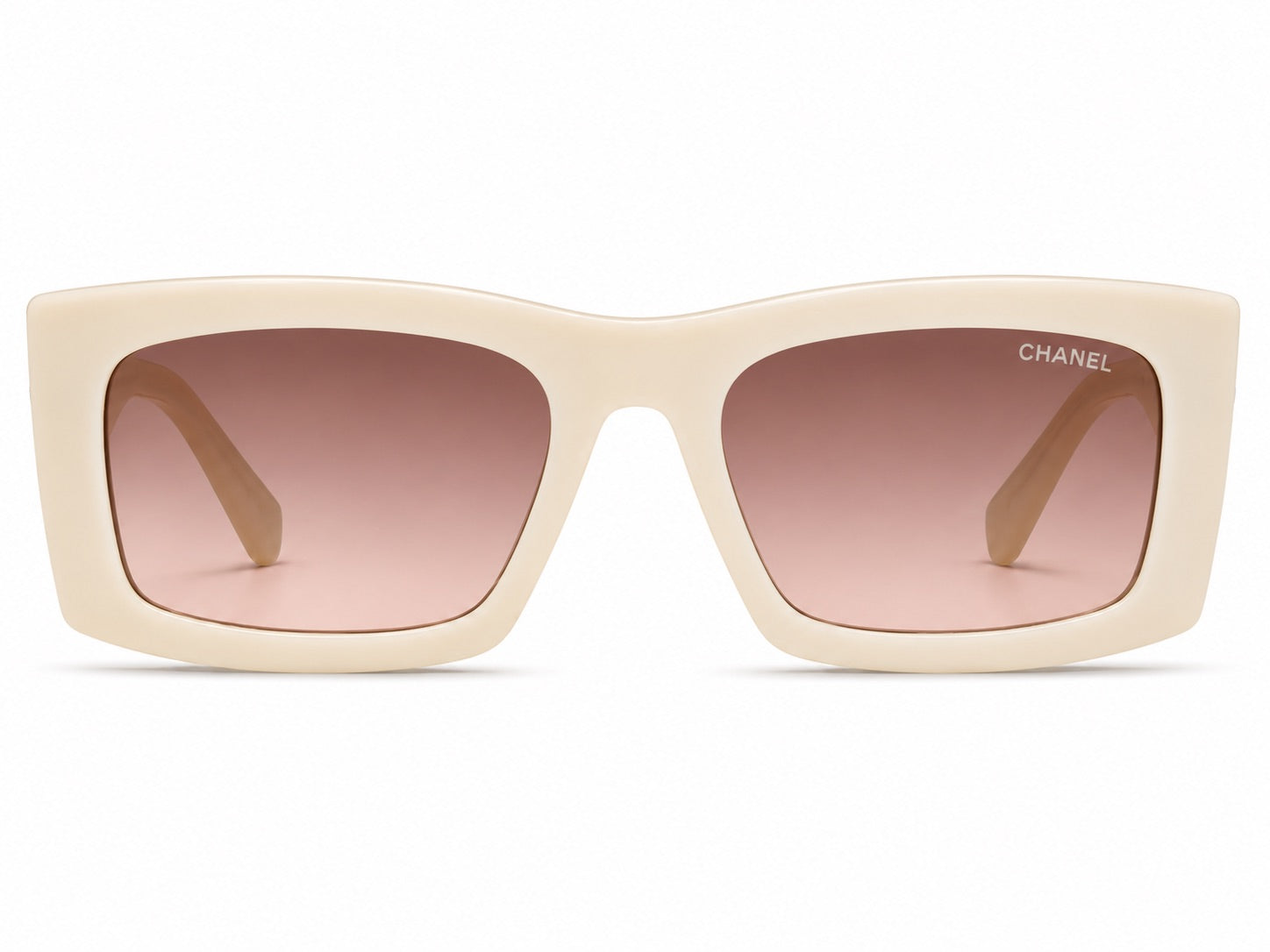 Chanel Rectangle Sunglasses - Ivory / Pink