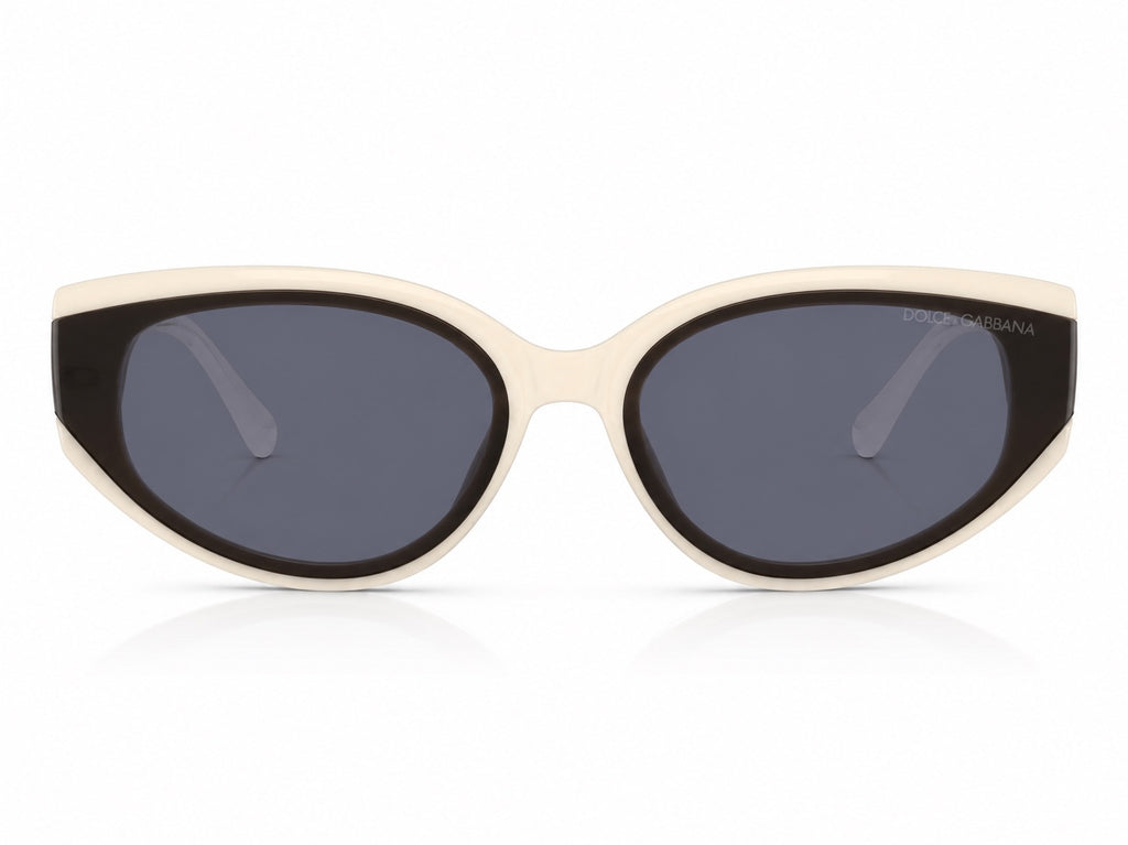 Dolce & Gabbana DG Oval Sunglasses - Ivory / Black