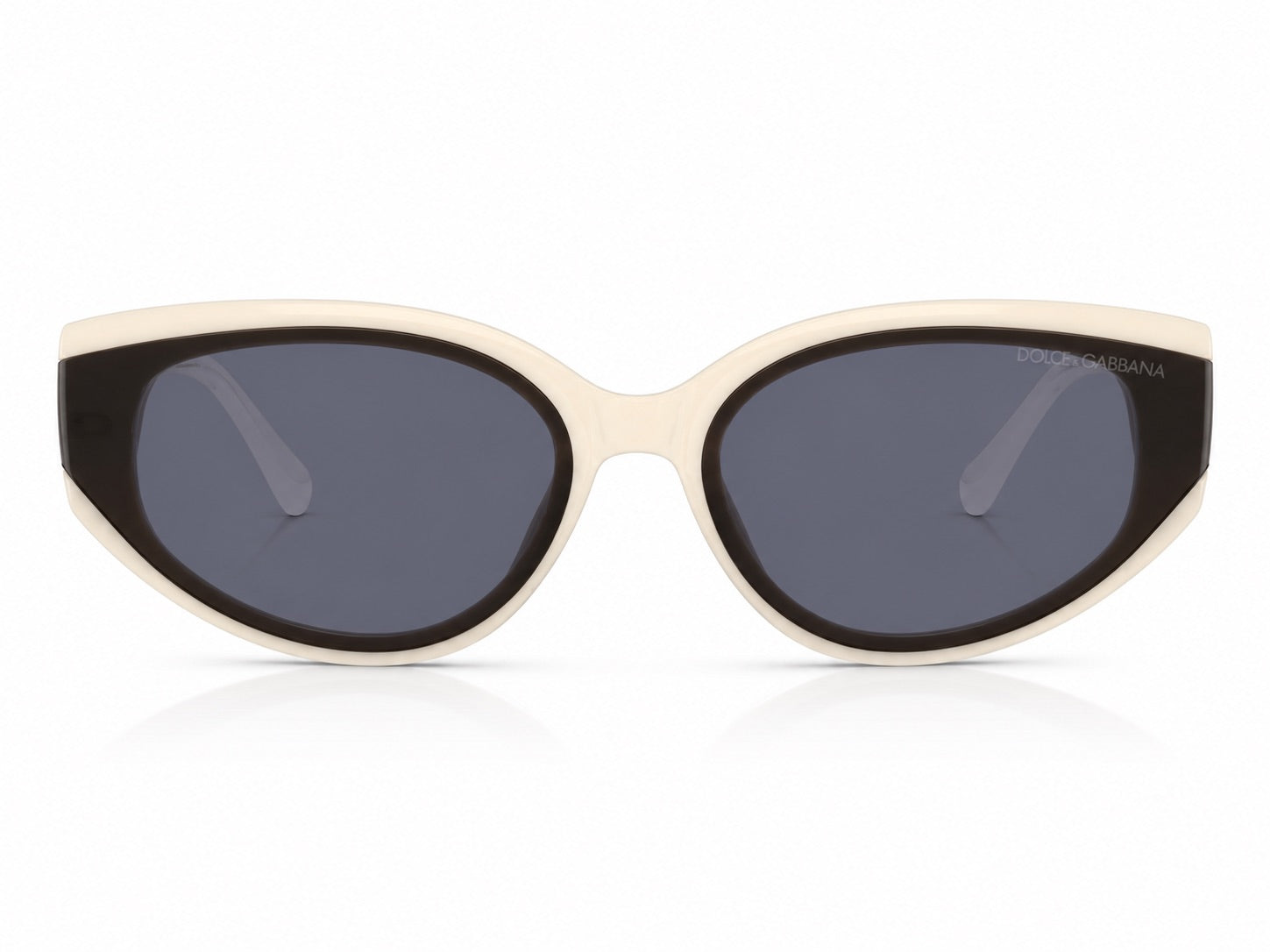 Dolce & Gabbana DG Oval Sunglasses - Ivory / Black