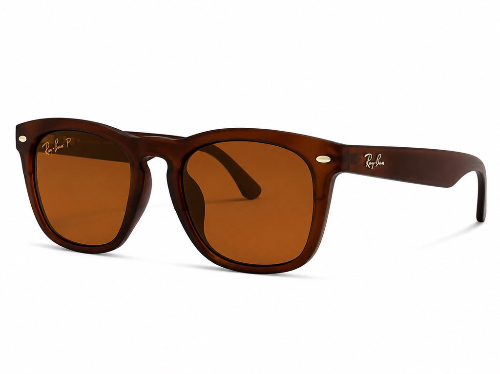 Ray-Ban Polarized Square Sunglasses - Brown / Amber