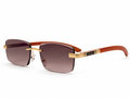 Cartier Rimless Rectangle Sunglasses - Gold / Brown
