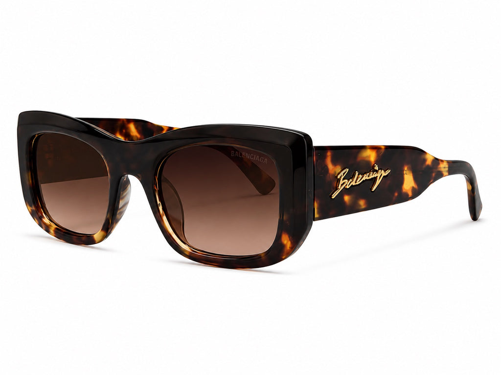 Balenciaga Oversized Square Sunglasses - Brown Tortoise