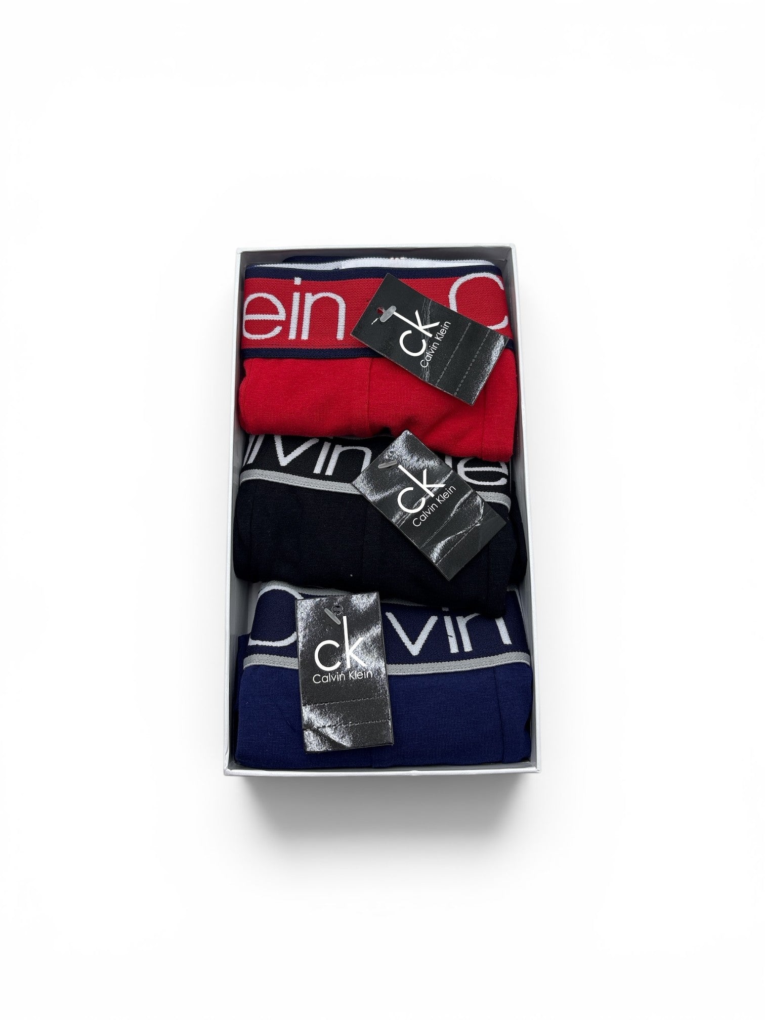 Calvin Klein 3-Pack Boxer Briefs - Black / Red / Navy