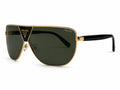 Prada Triangle Logo Pilot Sunglasses - Gold / Green