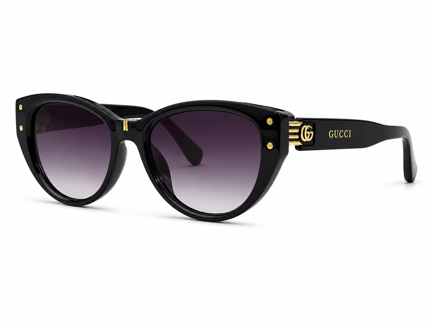 Gucci GG Cat-Eye Sunglasses - Black / Gold