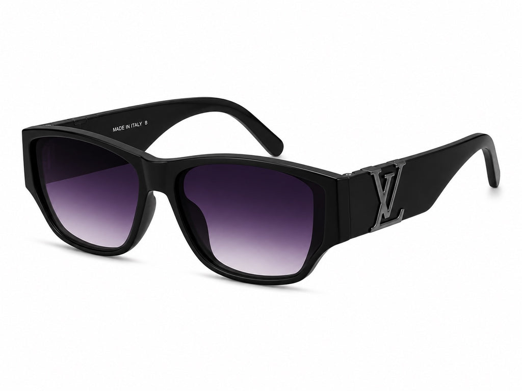 Louis Vuitton LV Rectangle Sunglasses - Black / Purple
