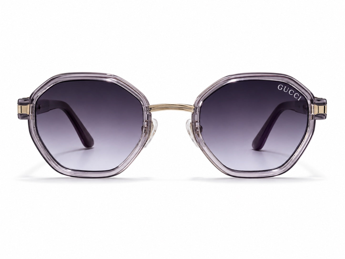 Gucci Geometric Sunglasses - Transparent Smoke / Burgundy