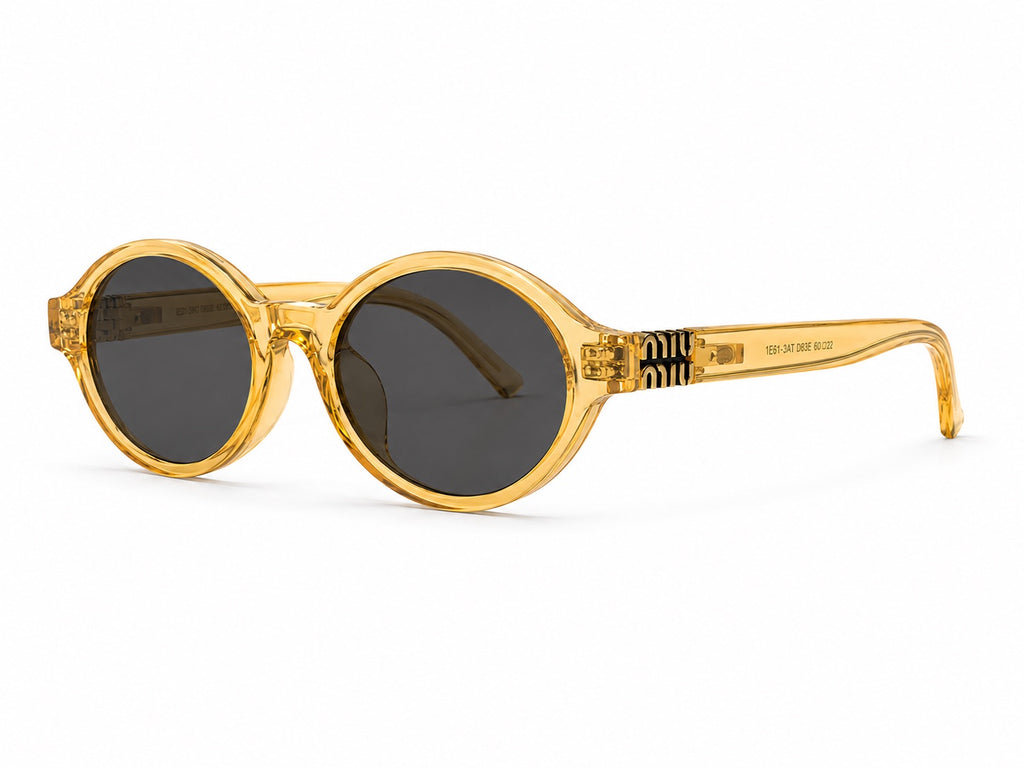 Miu Miu Round Sunglasses - Transparent Yellow
