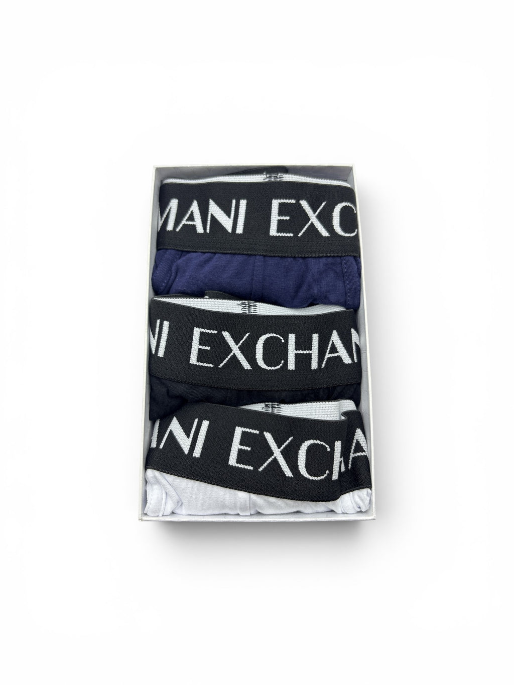 Armani Exchange 3-Pack Stretch Cotton Boxers - Navy / Black / White