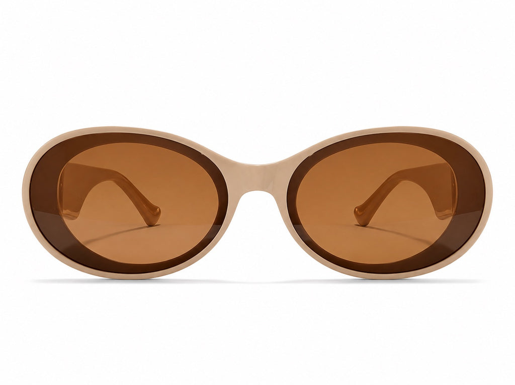 Gucci GG Oval Sunglasses - Nude Beige / Brown