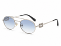 Miu Miu Round Aviator Sunglasses - Silver / Blue Gradient