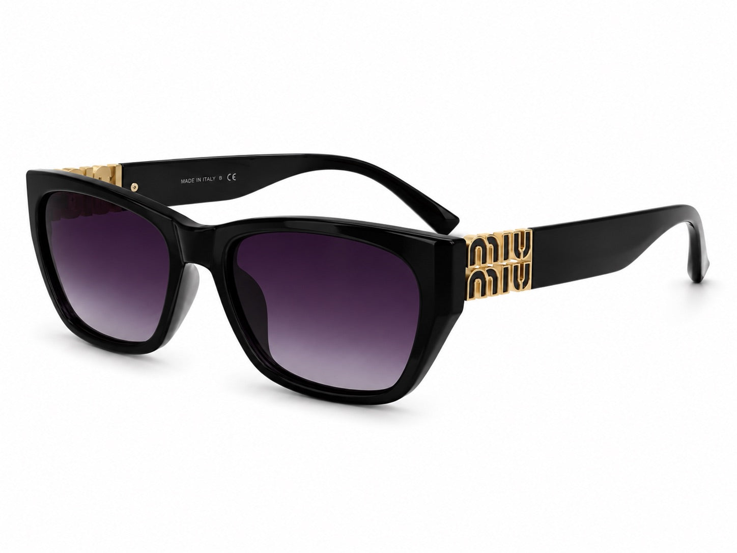 Miu Miu Cat-Eye Sunglasses - Black / Gold