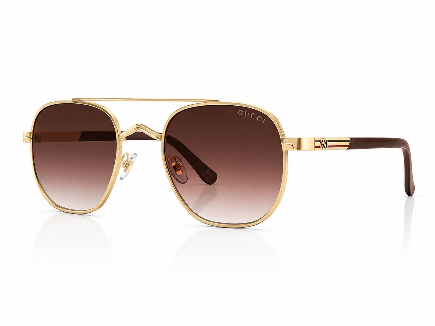 Gucci Aviator Sunglasses - Gold / Brown