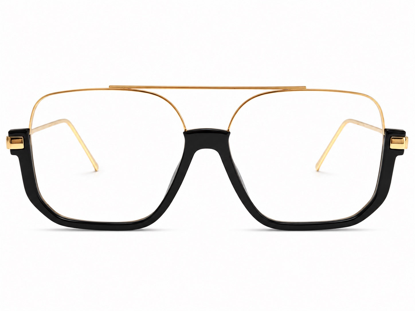 Black & Gold Square Optical Glasses