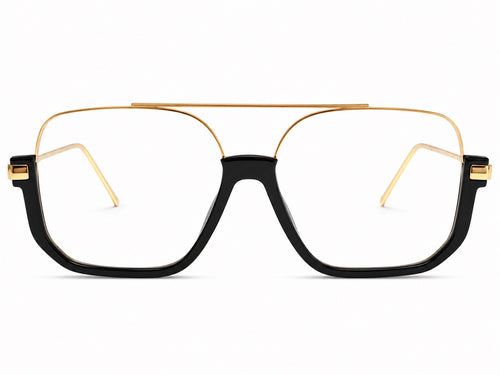 Black & Gold Square Optical Glasses