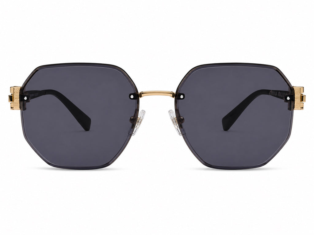 Miu Miu Aube Sunglasses - Gold / Slate Gray