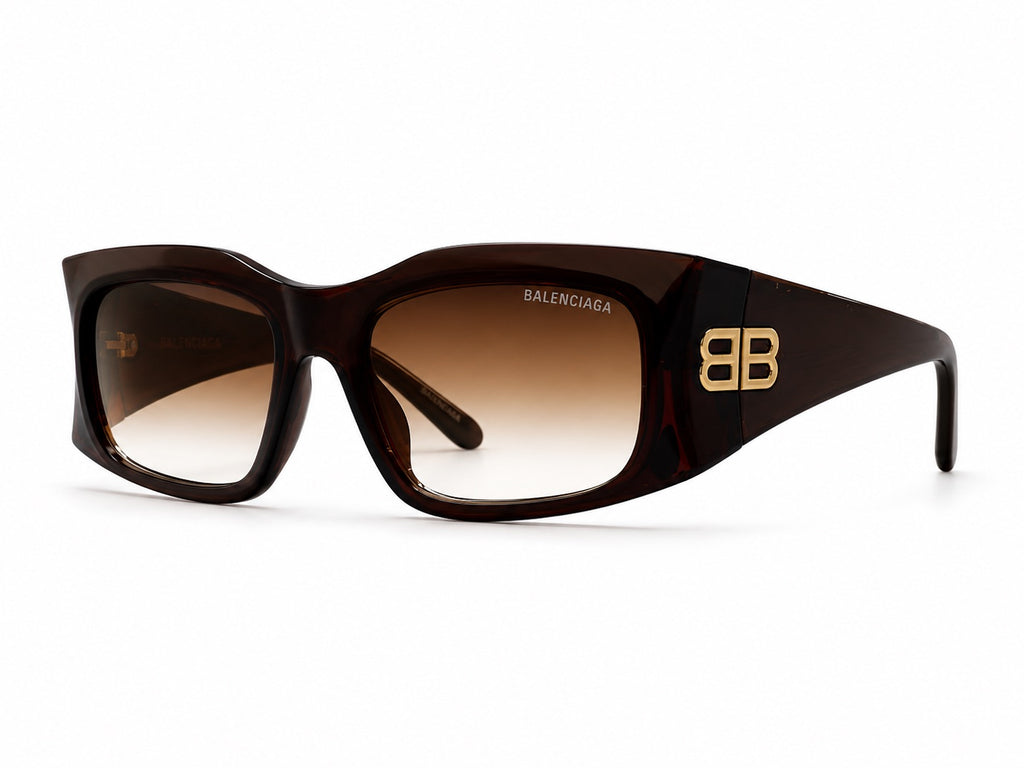 Balenciaga Casino Square AF Sunglasses - Medium Brown Havana
