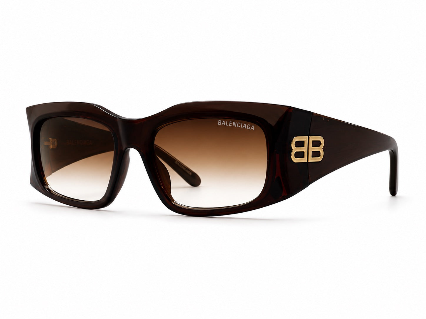 Balenciaga Casino Square AF Sunglasses - Medium Brown Havana