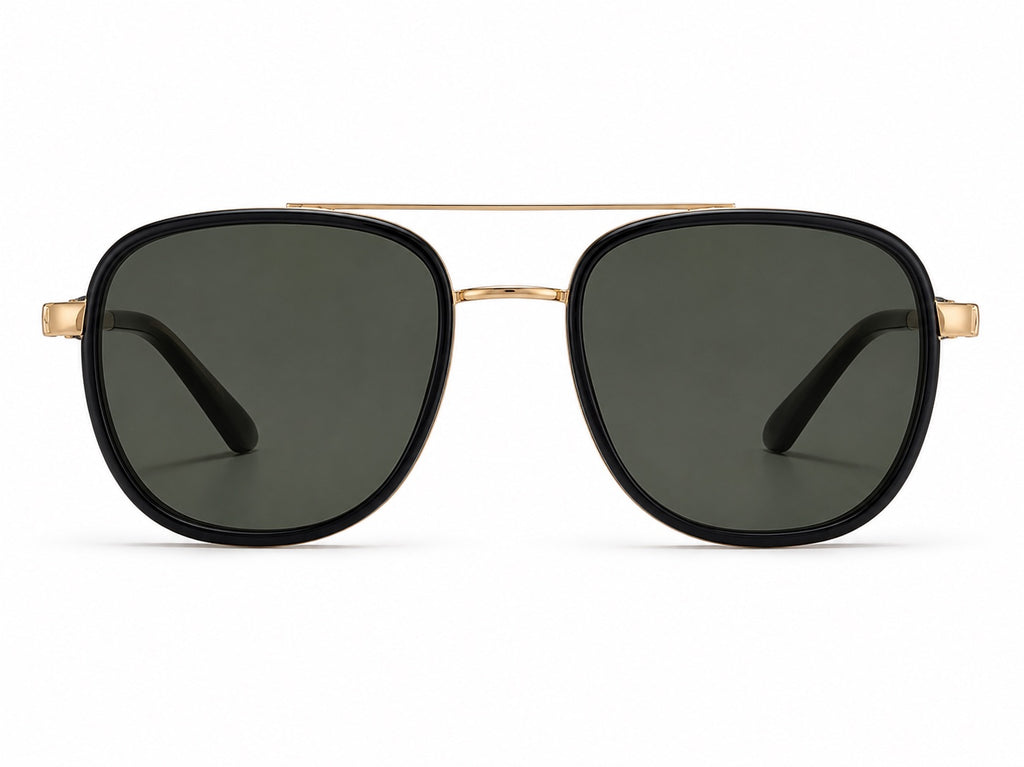 Cartier Navigator Sunglasses - Black / Gold / Green
