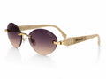 Dior Rimless Oval Sunglasses - Gold / Purple Gradient