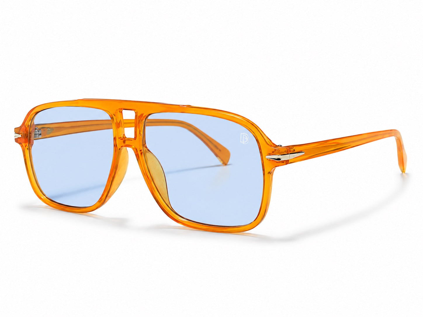 David Beckham Navigator Sunglasses - Transparent Orange / Blue