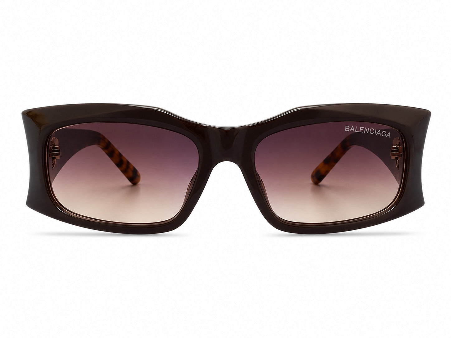 Balenciaga Casino Square AF Sunglasses - Medium Brown Havana