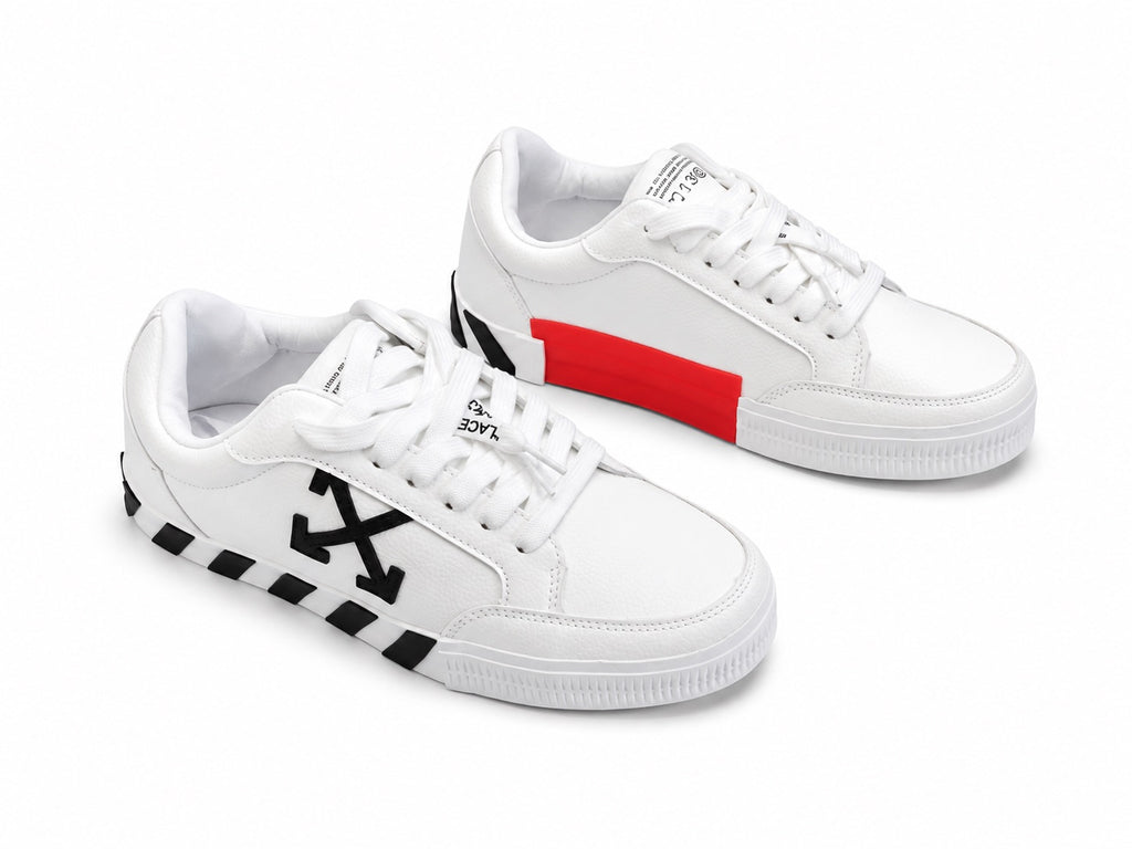 Off-White Vulcanized White Black Red Sneakers