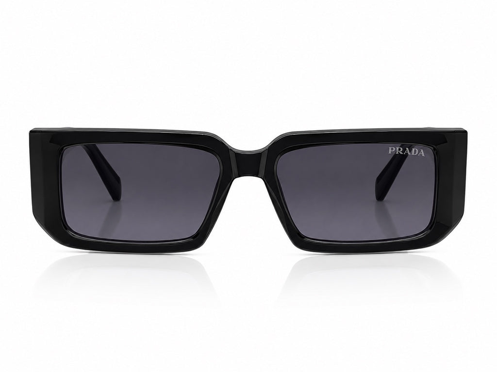 Prada Rectangle Sunglasses - Black / Grey