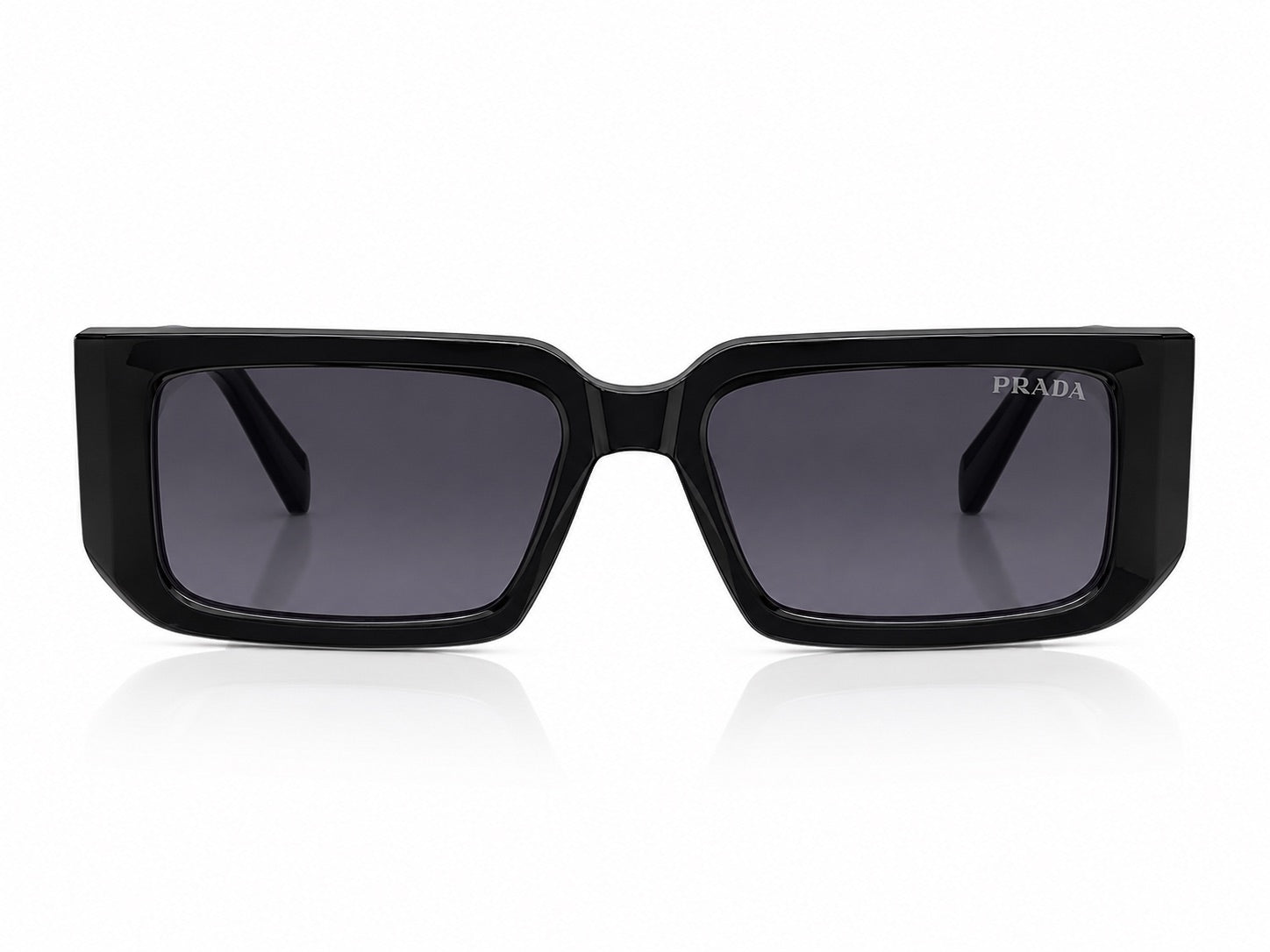 Prada Rectangle Sunglasses - Black / Grey