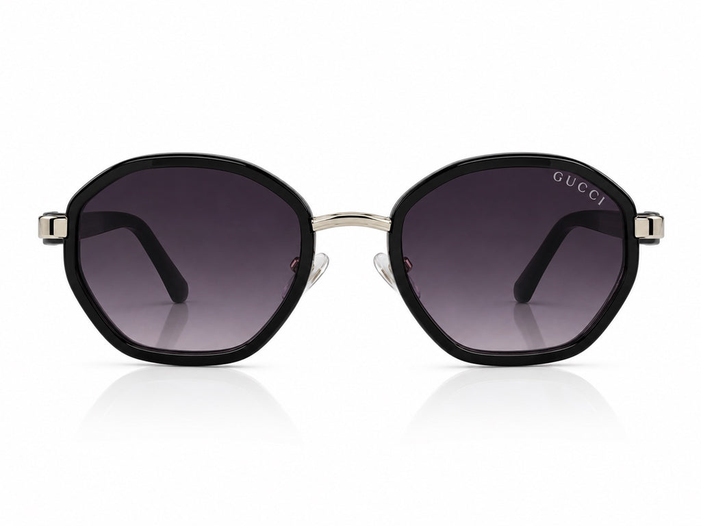 Gucci Geometric Sunglasses - Black / Burgundy