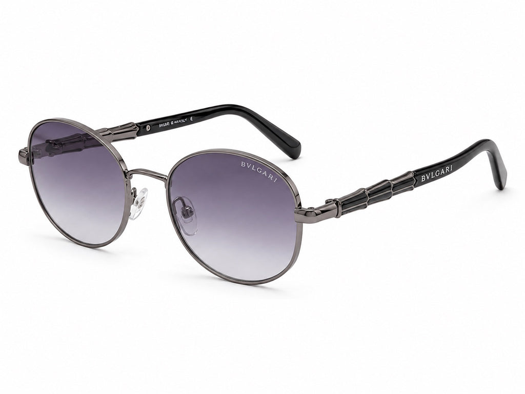 Bvlgari Round Sunglasses - Gunmetal / Purple Gradient