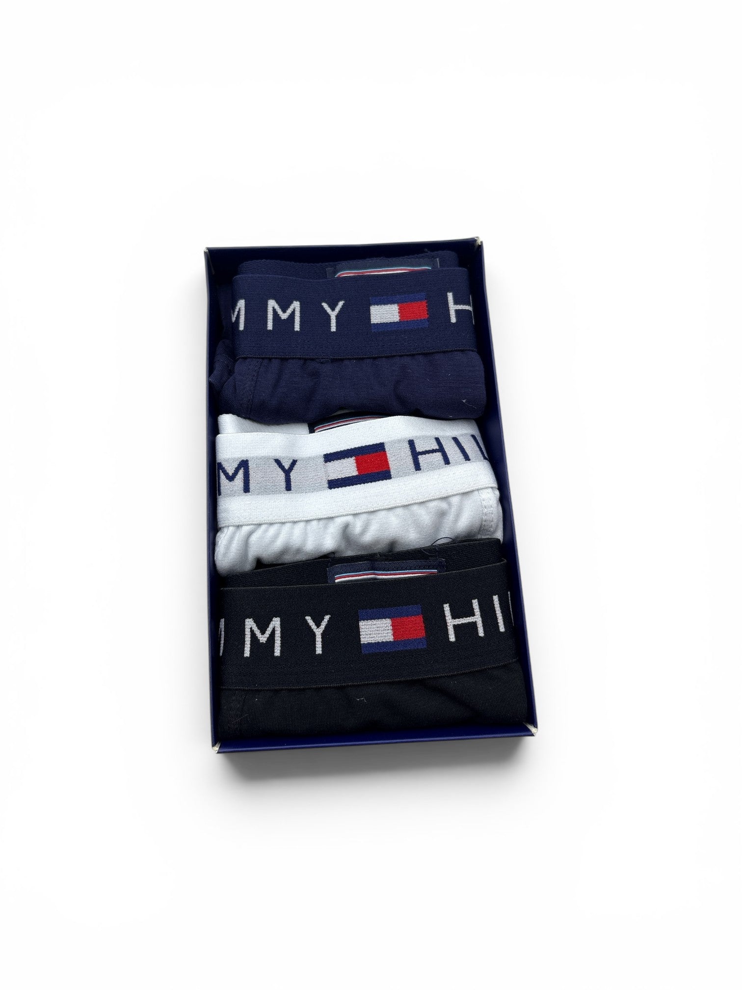 Tommy Hilfiger 3-Pack Logo Waistband Trunks - Navy / White / Black