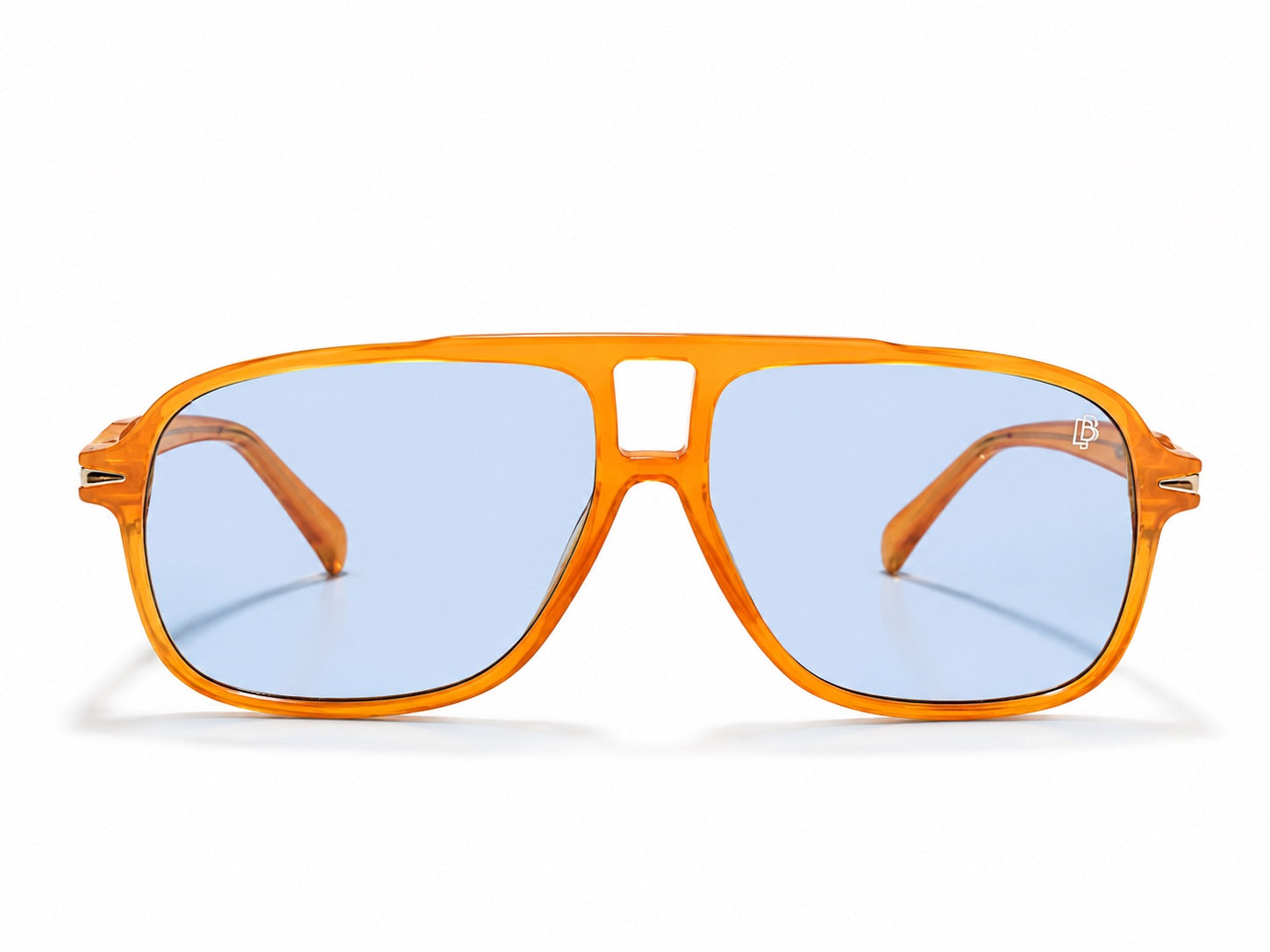 David Beckham Navigator Sunglasses - Transparent Orange / Blue