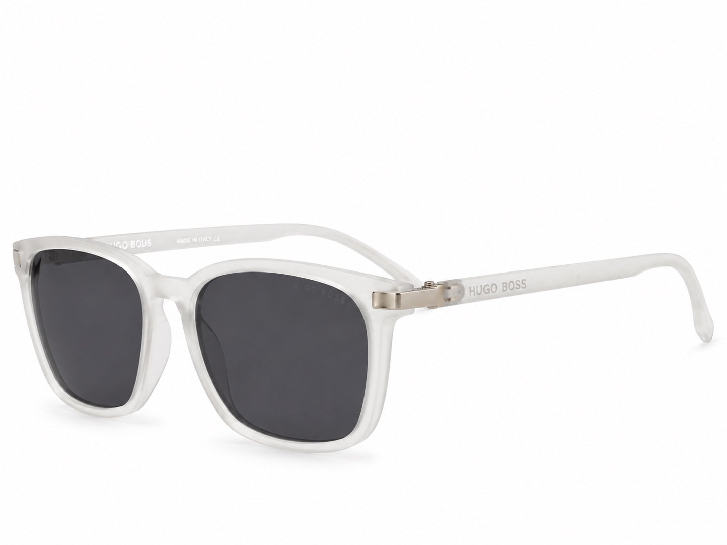 Hugo Boss Square Sunglasses - Transparent White / Black