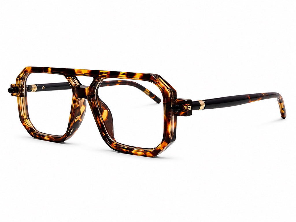 Tortoise Square Optical Glasses - Brown