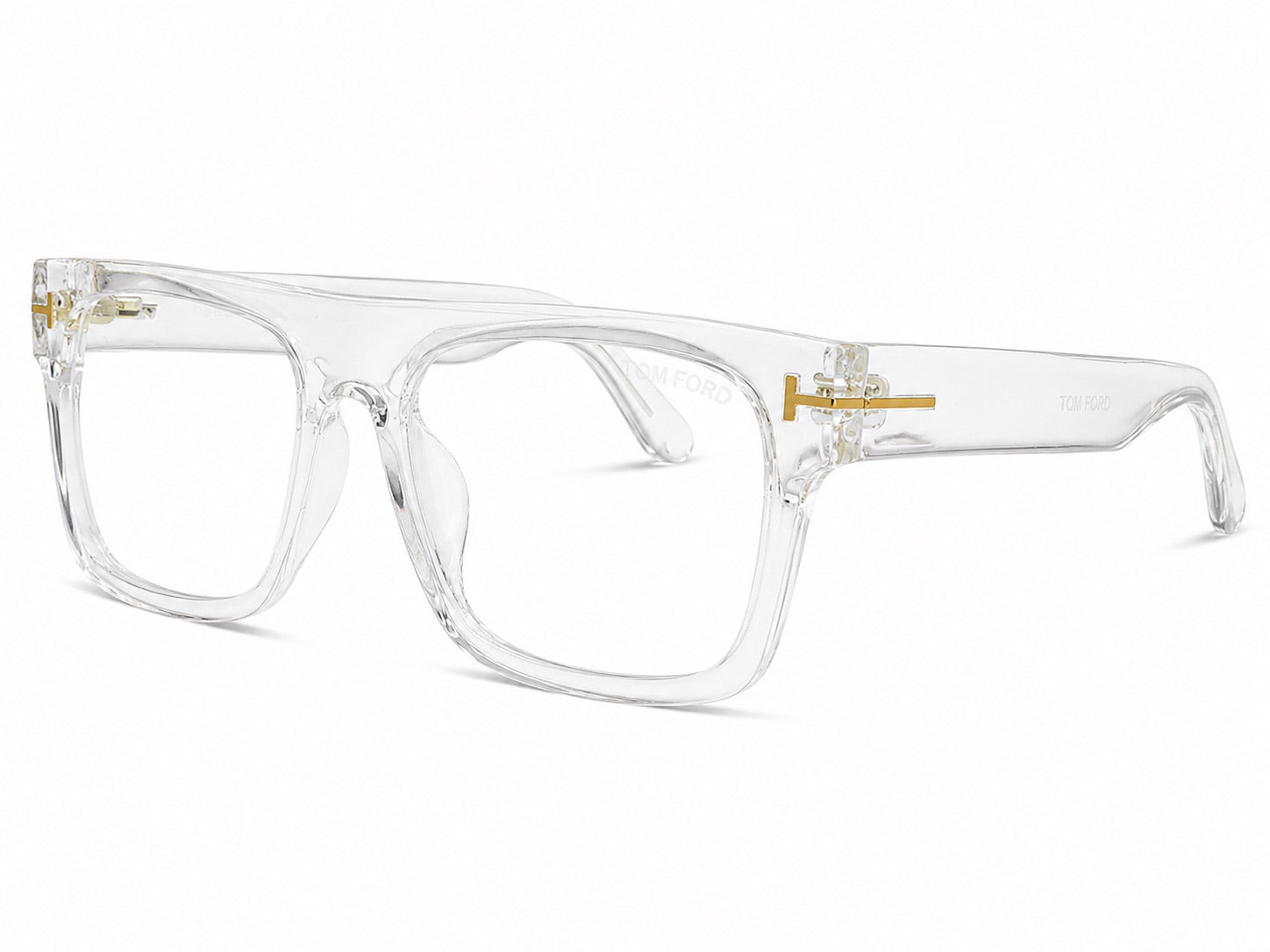 Tom Ford Square Optical Glasses - Clear / Gold