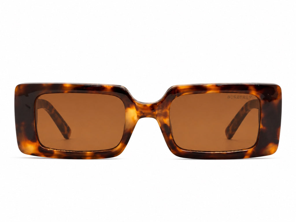 Burberry TB Rectangle Sunglasses - Brown Tortoise / Gold