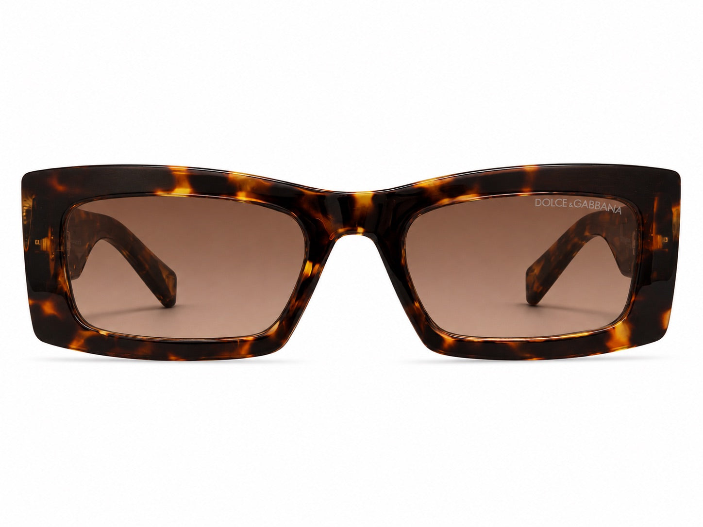 Dolce & Gabbana DG Rectangle Sunglasses - Brown Tortoise