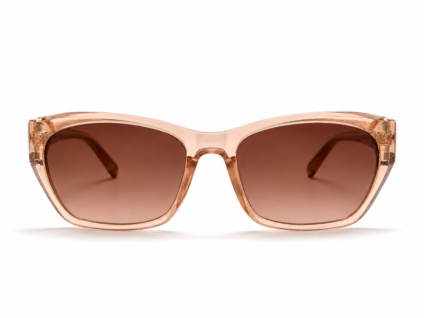 Miu Miu Geometric Sunglasses - Transparent Champagne Peach / Brown
