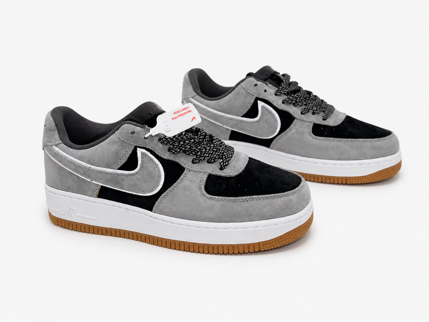 Nike Air Force 1 Low Grey Black Gum Reverse Swoosh
