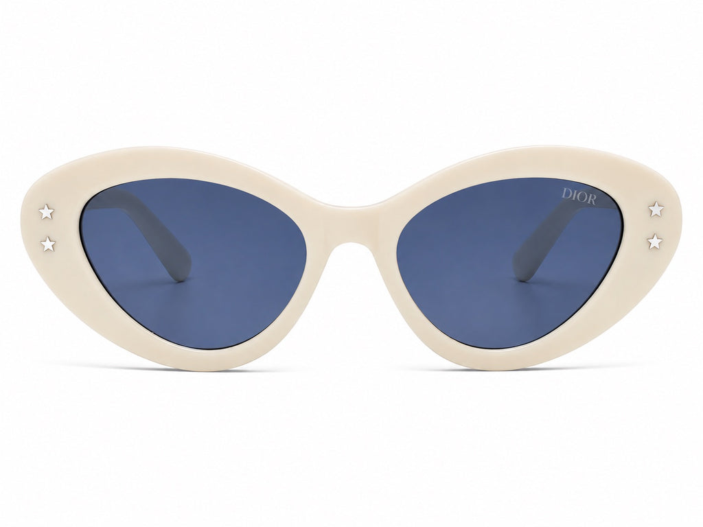 Dior Star Oval Sunglasses - Cream / Blue