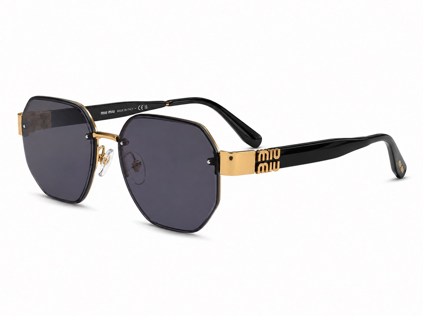 Miu Miu Aube Sunglasses - Gold / Slate Gray