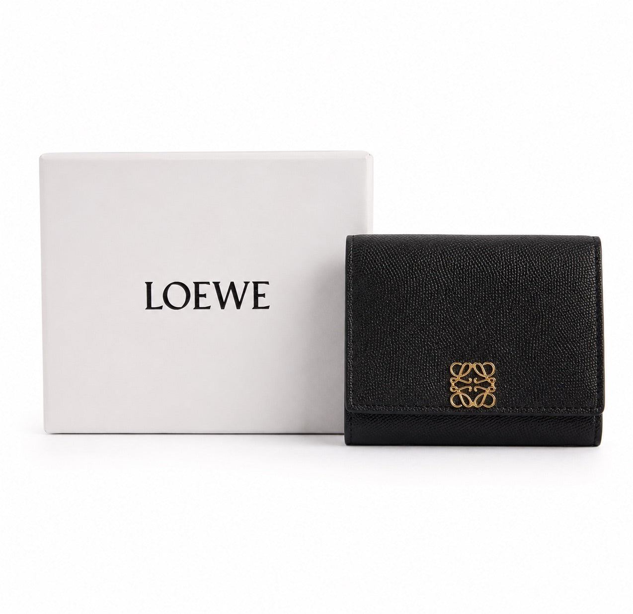 LOEWE Anagram Trifold Wallet - Black